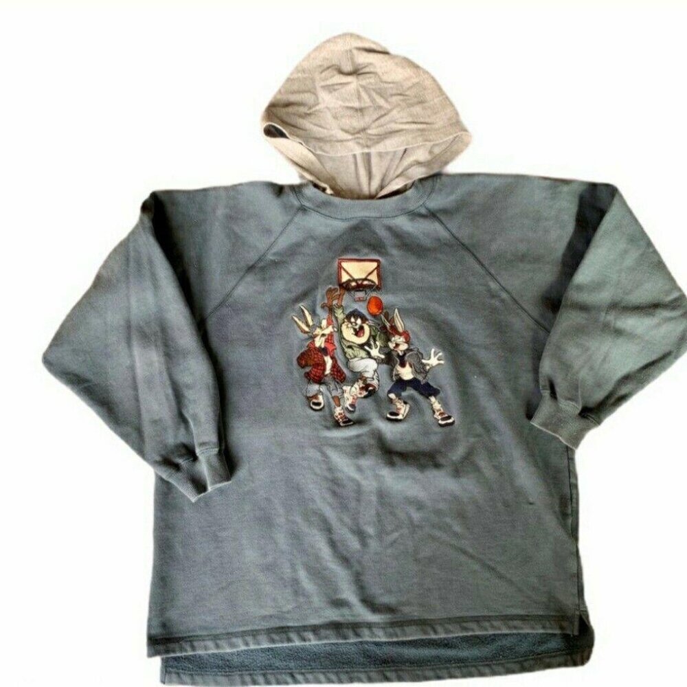 VINTAGE Rare 1995 AIR JORDAN 1995 SPACE JAM HOODIE Large LOONEY TUNES 90s